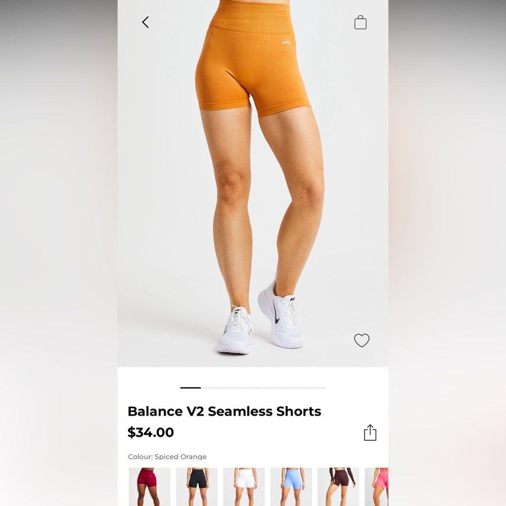 AYBL balance V2 seamless shorts - spiced orange - Picture 2 of 6
